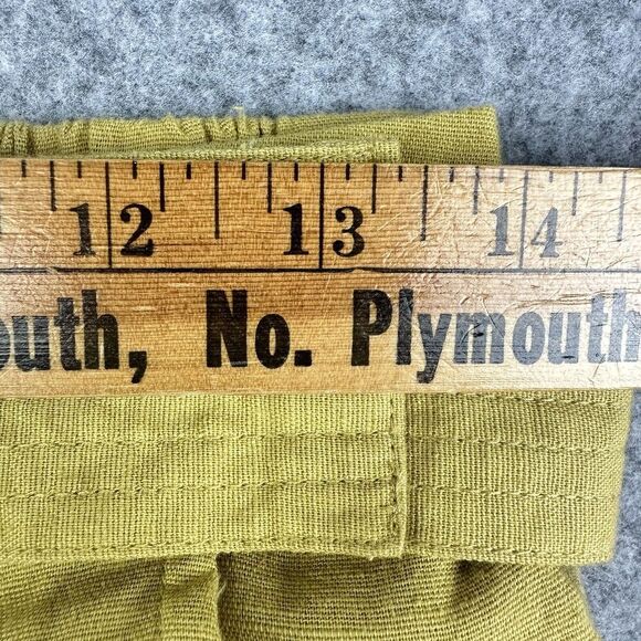 American Eagle Linen Blend Shorts Women S Mustard Yellow Belted Pleated Boho NEW - Picture 6 of 12